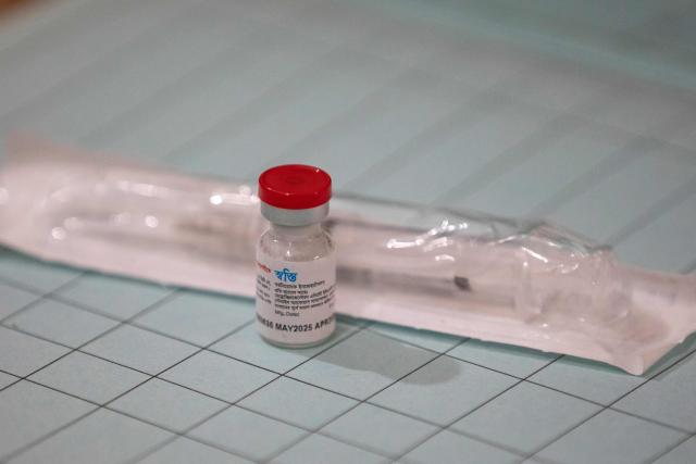 This photograph taken on April 27, 2026 shows a birth control vaccine at the Savar Upazila Health Complex in Dhaka. Bangladesh's once-praised family planning system is buckling under severe contraceptive shortages, raising fears of a rise in unplanned pregnancies in one of the world's most densely populated countries. (Photo by Salahuddin Ahmed / AFP)