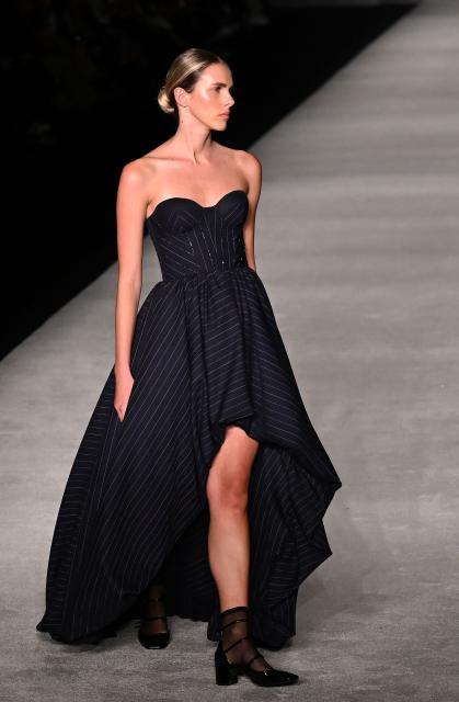 A model presents a creation by Lorant & Co collection during Bogota Fashion Week on May 12, 2026. (Photo by Raul ARBOLEDA / AFP)