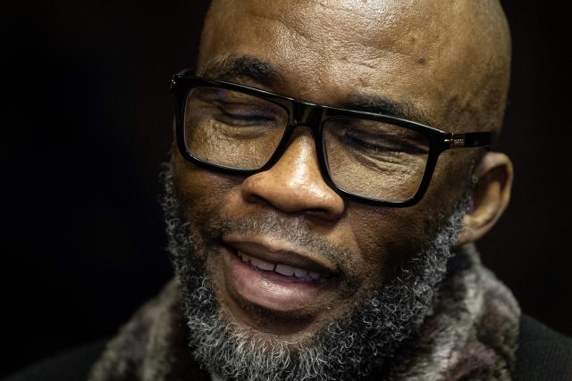Vusimuzi “Cat” Matlala, suspected of links to organised crime, reacts as he appears for charges linked to an irregular Medicare24 police tender, at the Pretoria Magistrate’s Court in Pretoria on May 13, 2026. (Photo by EMMANUEL CROSET / AFP)