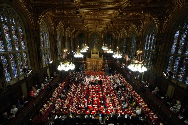 General view of the Chamber of the House of Lords ahead of the State Opening of Parliament, at the Houses of Parliament, in London on May 13, 2026. (Photo by Kirsty Wigglesworth / POOL / AFP)