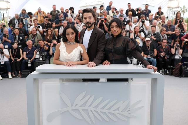 (From L) Mexican actress Anna Diaz, Mexican actor Diego Luna and Mexican actress Adriana Paz pose during a photocall of the film "Ceniza en la Boca" at the 79th edition of the Cannes Film Festival in Cannes, southern France on May 13, 2026. (Photo by Sameer AL-DOUMY / AFP)