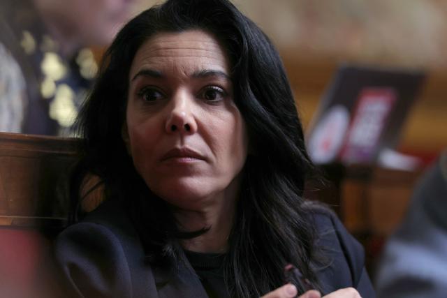 La France Insoumise - Nouveau Front Populaire's MP Sophia Chikirou attends a session of questions to the government at The National Assembly, France's lower house of parliament in Paris on May 13, 2026. (Photo by Thomas SAMSON / AFP)