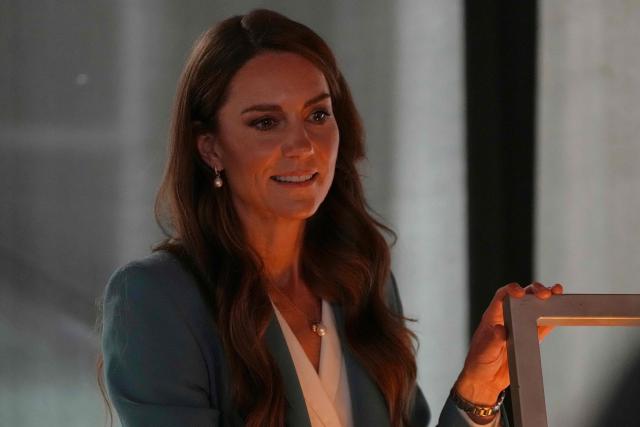 Britain's Catherine, Princess of Wales, visits the Loris Malaguzzi International Centre, part of a two-day trip, in Reggio Emilia, Italy, on May 13, 2026. Opened in 2006, the Loris Malaguzzi International Centre serves as a meeting place for 
international researchers, teachers, and families, focusing on creativity, research, and the 
documentation of children’s learning. (Photo by Antonio Calanni / POOL / AFP)