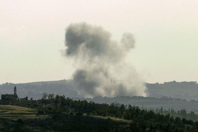 Smoke rises from Israeli bombardment on the village of Zawtar el-Sharqiyah as seen from nearby Marjayoun (Marjeyoun) in southern Lebanon on May 13, 2026. Israel has intensified its attacks in south Lebanon as it trades fire with Iran-backed Hezbollah despite an April 17 ceasefire between Israel and Lebanon that aimed to halt the fighting. (Photo by AFP)
