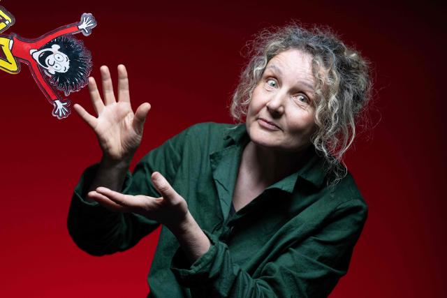 French-Belgian screenwriter and co-creator of the comic strip "Anatole Latuile", Anne Didier poses during a photo session in Paris on May 12, 2026. (Photo by JOEL SAGET / AFP)