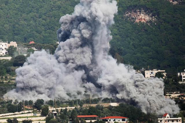 Smoke rises from the site of an Israeli airstrike that targeted the southern Lebanese village of Jarjouaa on May 13, 2026. Israel intensified strikes on Lebanon on May 13 with the health ministry reporting 12 people killed in attacks targeting cars, mostly south of Beirut, despite a ceasefire between Israel and Hezbollah. (Photo by Kawnat HAJU / AFP)