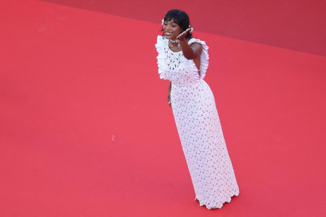 US actress and model Aja Naomi King arrives for the screening of the film "La Vie d'une femme" (A Woman's Life) at the 79th edition of the Cannes Film Festival in Cannes, southern France on May 13, 2026. (Photo by Sameer AL-DOUMY / AFP)
