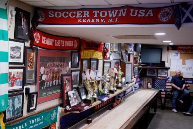 General view of the Scots American Club in Kearny, New Jersey on May 9, 2026. Anthony Duro had hoped the World Cup coming to his soccer-mad New Jersey town would mean watching games at nearby MetLife Stadium, but sky-high ticket prices are beyond his budget. (Photo by Leonardo MUNOZ / AFP) / TO GO WITH AFP STORY BY BEN TURNER