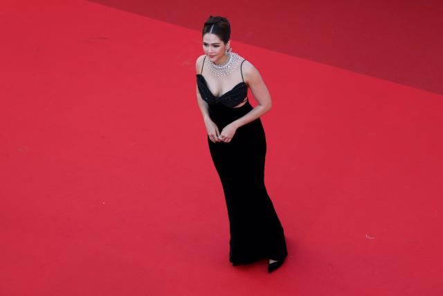 British-Thai actress Araya Hargate arrivesfor the screening of the film "La Vie d'une femme" (A Woman's Life) at the 79th edition of the Cannes Film Festival in Cannes, southern France on May 13, 2026. (Photo by Sameer AL-DOUMY / AFP)