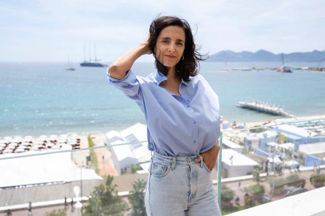 French director Charline Bourgeois-Tacquet poses for a portrait on the 'Terrasse by Albane' located on the roof of The JW Marriott Cannes hotel on the sidelines of the 79th edition of the Cannes Film Festival in Cannes, southern France, on May 13, 2026. (Photo by Anna KURTH / AFP)