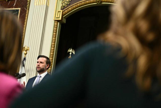 US Vice President JD Vance speaks during a press conference on anti-fraud initiatives at the Eisenhower Executive Office building on the White House campus in Washington, DC, on May 13, 2026. (Photo by Kent NISHIMURA / AFP)