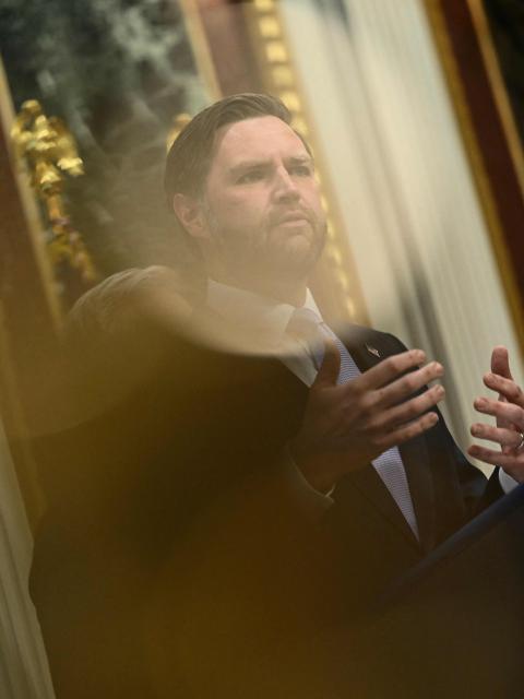 US Vice President JD Vance speaks during a press conference on anti-fraud initiatives at the Eisenhower Executive Office building on the White House campus in Washington, DC, on May 13, 2026. (Photo by Kent NISHIMURA / AFP)
