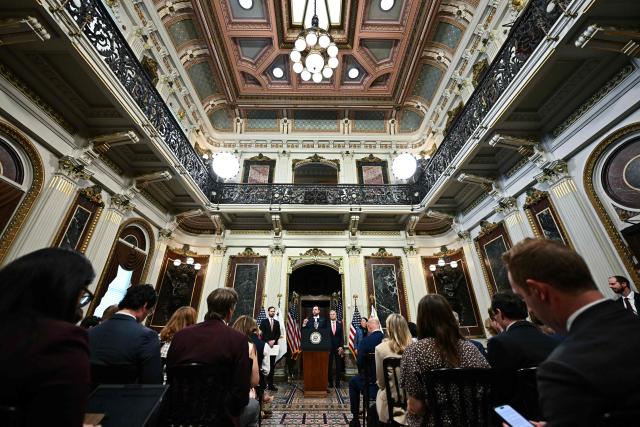US Vice President JD Vance speaks during a press conference on anti-fraud initiatives at the Eisenhower Executive Office building on the White House campus in Washington, DC, on May 13, 2026. (Photo by Kent NISHIMURA / AFP)