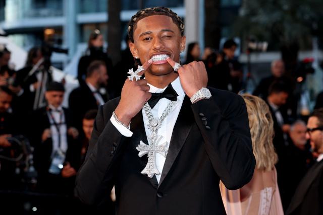 French basketball player Diamant Blazi arrives for the screening of the film "L'Abandon" at the 79th edition of the Cannes Film Festival in Cannes, southern France on May 13, 2026. (Photo by Thibaud MORITZ / AFP)
