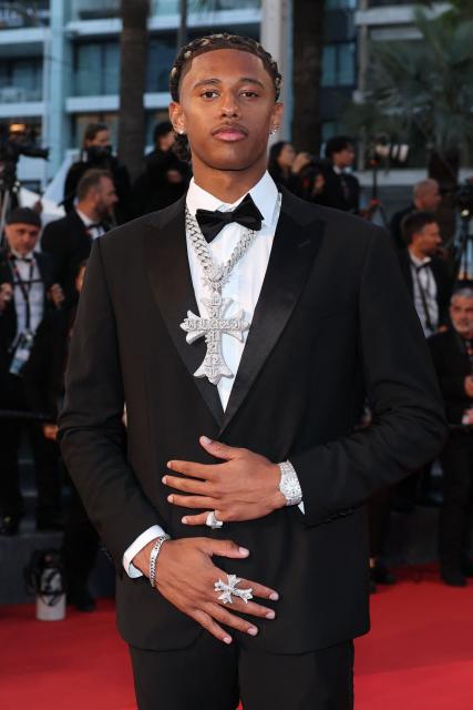 French basketball player Diamant Blazi arrives for the screening of the film "L'Abandon" at the 79th edition of the Cannes Film Festival in Cannes, southern France on May 13, 2026. (Photo by Thibaud MORITZ / AFP)
