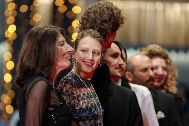 Italian actress Yile Yara Vianello reacts as she arrives for the screening of the film "L'Age d'or" (The Golden Age) at the 79th edition of the Cannes Film Festival in Cannes, southern France on May 13, 2026. (Photo by Thibaud MORITZ / AFP)