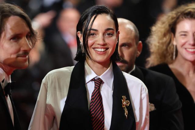 Swiss actress Souheila Yacoub arrives for the screening of the film "L'Age d'or" (The Golden Age) at the 79th edition of the Cannes Film Festival in Cannes, southern France on May 13, 2026. (Photo by Thibaud MORITZ / AFP)