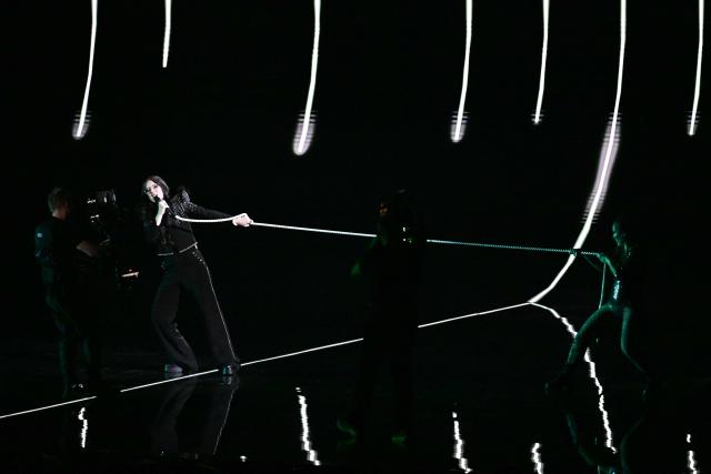 Swiss singer Veronica Fusaro, representing Switzerland with the song 'Alice', performs during a dress rehearsal for the second semi-final of the Eurovision Song Contest 2026 (ESC) at Wiener Stadthalle in Vienna, Austria on May 13, 2026. (Photo by Tobias SCHWARZ / AFP)