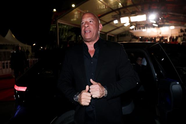 US actor Vin Diesel arrives for the screening of the film "The Fast and the Furious" at the 79th edition of the Cannes Film Festival in Cannes, southern France on May 13, 2026. (Photo by Sameer AL-DOUMY / AFP)