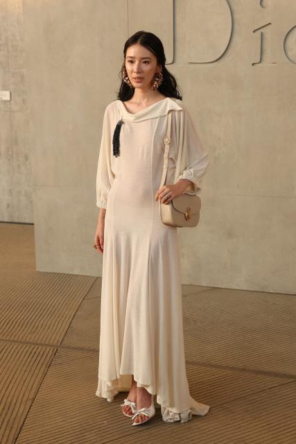 US model Irene Kim attends the Dior 2027 Cruise collection fashion show at the Los Angeles County Museum of Art (LACMA) in Los Angeles on May 13, 2026. (Photo by Patrick T. Fallon / AFP)