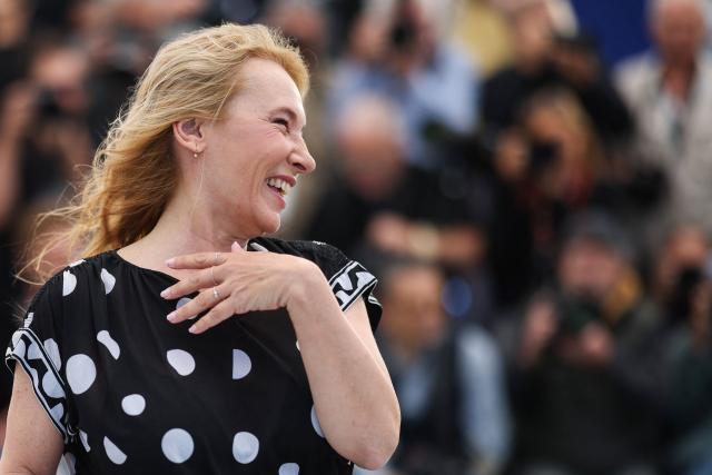 French actress Emmanuelle Bercot poses during a photocall of the film "L'Abandon" at the 79th edition of the Cannes Film Festival in Cannes, southern France on May 14, 2026. (Photo by Valery HACHE / AFP)