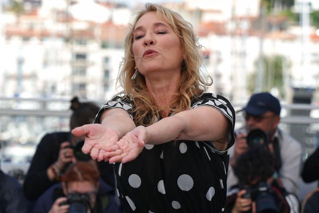 French actress Emmanuelle Bercot poses during a photocall of the film "L'Abandon" at the 79th edition of the Cannes Film Festival in Cannes, southern France on May 14, 2026. (Photo by Sameer AL-DOUMY / AFP)