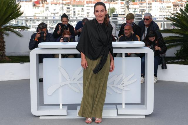 Samuel Paty's sister Mickaelle Paty poses during a photocall of the film "L'Abandon" at the 79th edition of the Cannes Film Festival in Cannes, southern France on May 14, 2026. (Photo by Sameer AL-DOUMY / AFP)