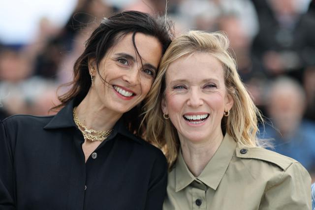 French director Charline Bourgeois-Tacquet (L) and French actress Lea Drucker pose during a photocall of the film "La Vie d'une femme" (A Woman's Life) at the 79th edition of the Cannes Film Festival in Cannes, southern France on May 14, 2026. (Photo by Thibaud MORITZ / AFP)