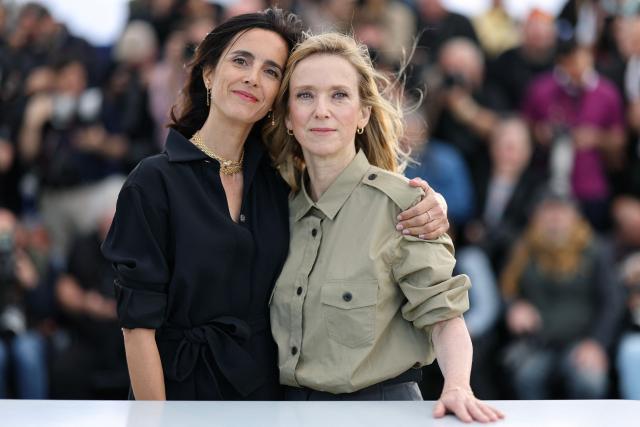 French director Charline Bourgeois-Tacquet (L) and French actress Lea Drucker pose during a photocall of the film "La Vie d'une femme" (A Woman's Life) at the 79th edition of the Cannes Film Festival in Cannes, southern France on May 14, 2026. (Photo by Thibaud MORITZ / AFP)
