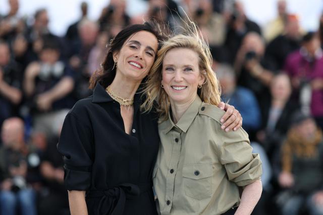 French director Charline Bourgeois-Tacquet (L) and French actress Lea Drucker pose during a photocall of the film "La Vie d'une femme" (A Woman's Life) at the 79th edition of the Cannes Film Festival in Cannes, southern France on May 14, 2026. (Photo by Thibaud MORITZ / AFP)