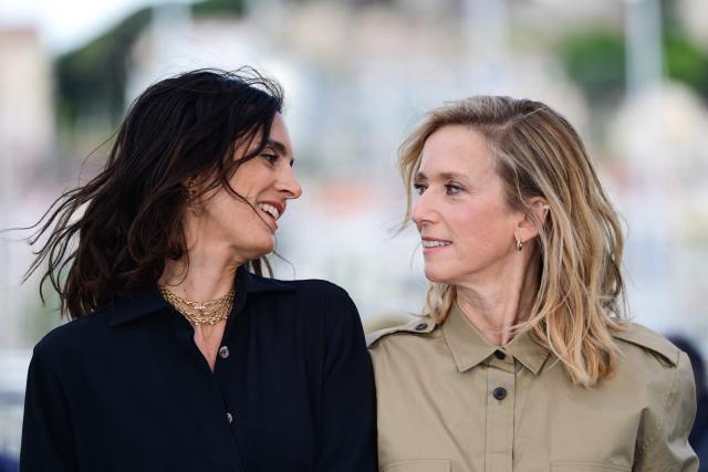 French director Charline Bourgeois-Tacquet (L) and French actress Lea Drucker pose during a photocall of the film "La Vie d'une femme" (A Woman's Life) at the 79th edition of the Cannes Film Festival in Cannes, southern France on May 14, 2026. (Photo by Olivier CHASSIGNOLE / AFP)