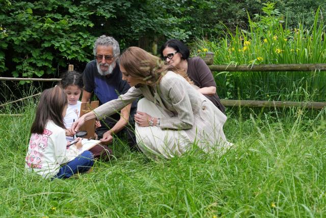 Britain's Catherine, Princess of Wales, visits the Salvador Allende preschool to observe how nature-based learning is embedded within the Reggio Emilia approach, part of a two-day trip, in Reggio Emilia, Italy, on May 14, 2026. (Photo by Antonio Calanni / POOL / AFP)
