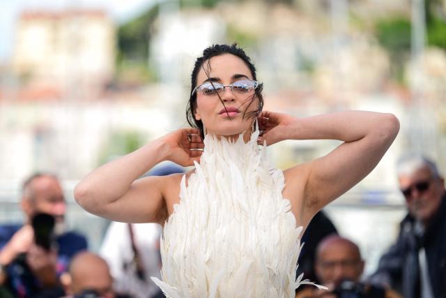 Swiss actress Souheila Yacoub poses during a photocall of the film "L’Age d'Or" (The Golden Age) at the 79th edition of the Cannes Film Festival in Cannes, southern France on May 14, 2026. (Photo by Olivier CHASSIGNOLE / AFP)