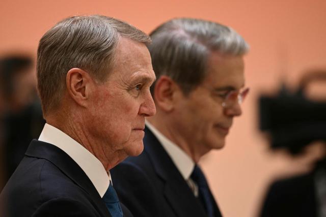 US Ambassador to china David Perdue and US Treasury Secretary Scott Bessent a state banquet for US President Donald Trump and China's President Xi Jinping at the Great Hall of the People in Beijing on May 14, 2026. (Photo by Brendan SMIALOWSKI / AFP)