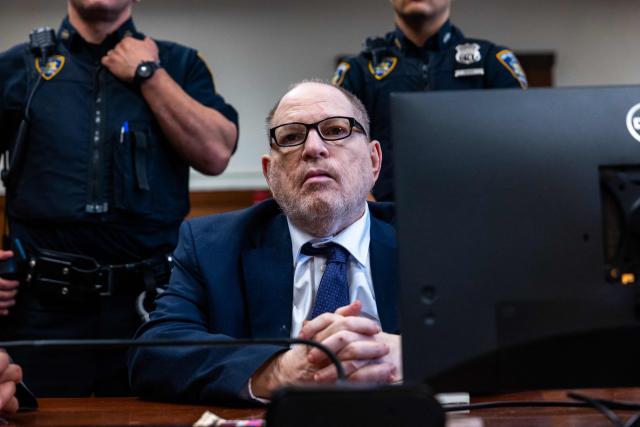 Former Hollywood film producer Harvey Weinstein appears in Manhattan Supreme Court during his retrial in New York City on May 14, 2026. The retrial of Weinstein on a rape charge on which a jury was previously deadlocked began on April 14, although he will remain imprisoned for other offenses regardless of the verdict. Weinstein is accused of the third-degree rape of Jessica Mann, who starred in the 2015 romantic comedy "This Isn't Funny." (Photo by Spencer Platt / POOL / AFP)