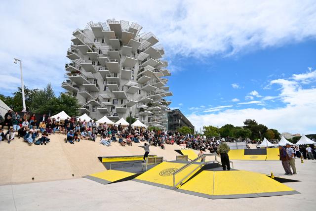 Spectators attend the FISE (Extreme Sports International Festival) in Montpellier, southern of France, on May 14, 2026. (Photo by Sylvain THOMAS / AFP)
