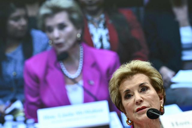 US Education Secretary Linda McMahon testifies at a House Committee on Education and Workforce hearing titled "Examining the Policies and Priorities of the Department of Education" on Capitol Hill in Washington, DC, on May 14, 2026. (Photo by Kent NISHIMURA / AFP)