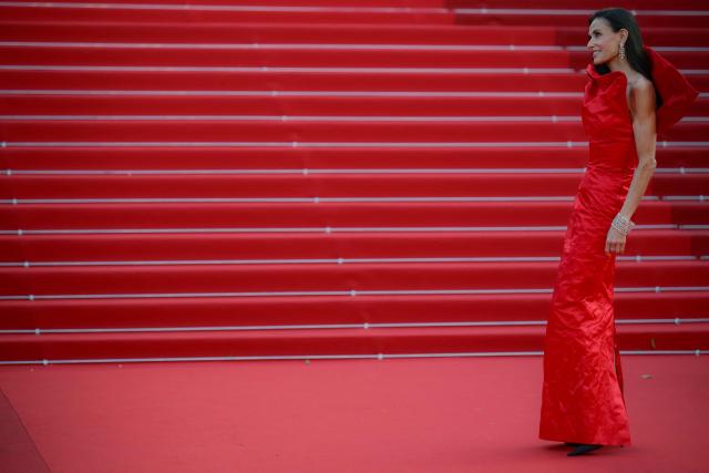 Member of the jury US actress and producer Demi Moore arrives for the screening of the film "Fatherland" at the 79th edition of the Cannes Film Festival in Cannes, southern France on May 14, 2026. (Photo by Olivier CHASSIGNOLE / AFP)