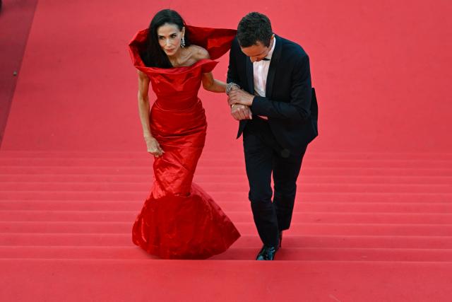 Member of the jury US actress and producer Demi Moore arrives for the screening of the film "Fatherland" at the 79th edition of the Cannes Film Festival in Cannes, southern France on May 14, 2026. (Photo by Antonin THUILLIER / AFP)