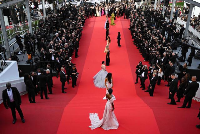 Guests arrive for the screening of the film "Fatherland" at the 79th edition of the Cannes Film Festival in Cannes, southern France on May 14, 2026. (Photo by Antonin THUILLIER / AFP)