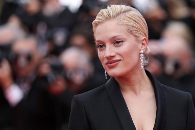 French actress Nadia Tereszkiewicz arrives for the screening of the film "Fatherland" at the 79th edition of the Cannes Film Festival in Cannes, southern France on May 14, 2026. (Photo by Sameer AL-DOUMY / AFP)
