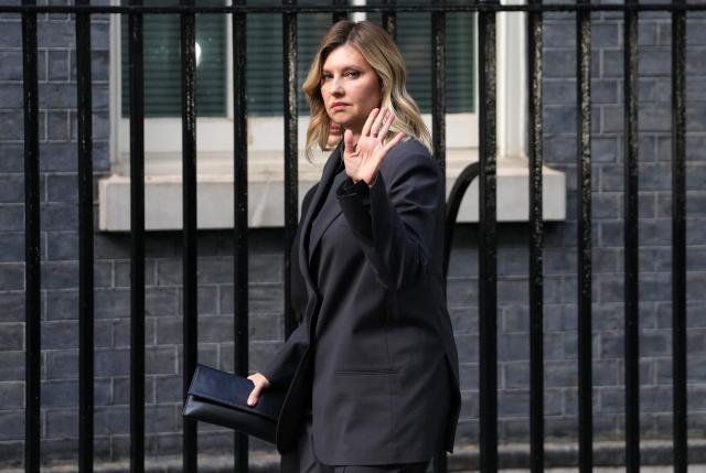 Ukraine's First Lady Olena Zelenska arrives at 10 Downing Street in central London on May 14, 2026 to attend a the Summit of First Ladies and Gentlemen Global Platform, as part of the UK and Ukraine's 100 Year Partnership. (Photo by CARLOS JASSO / AFP)