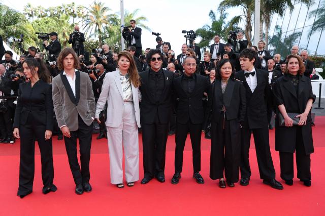 (From L) Algerian-French actress Lyna Khoudri, French actor Paul Kircher, French producer Priscilla Bertin, British actor Will Sharpe, US illustrator AJ Dungo, French-Vietnamese director Phuong Mai Nguyen,  French actor Rio Vega and French producer Judith Nora arrive for the screening of the film "Fatherland" at the 79th edition of the Cannes Film Festival in Cannes, southern France on May 14, 2026. (Photo by Sameer AL-DOUMY / AFP)