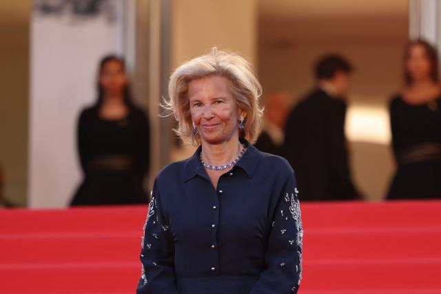 President of the Cannes Film Festival Iris Knobloch arrives for the screening of the film "Histoires Paralleles" (Parallel Tales) at the 79th edition of the Cannes Film Festival in Cannes, southern France on May 14, 2026. (Photo by Sameer AL-DOUMY / AFP)