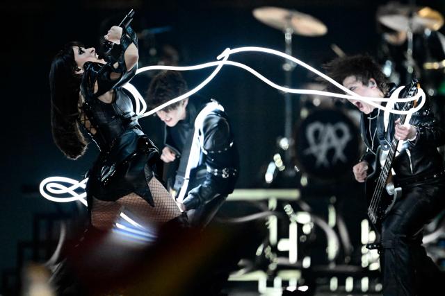 Romanian singer Alexandra Capitanescu, representing Romania with the song 'Choke Me', performs during the second semi-final of the Eurovision Song Contest 2026 (ESC) at Wiener Stadthalle in Vienna, Austria on May 14, 2026. (Photo by Tobias SCHWARZ / AFP)