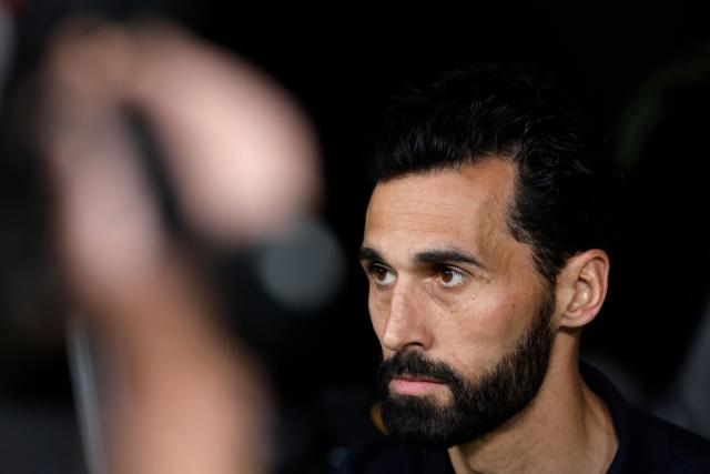 Real Madrid's Spanish coach Alvaro Arbeloa is pictured before the Spanish league football match between Real Madrid CF and Real Oviedo at Santiago Bernabeu Stadium in Madrid on May 14, 2026. (Photo by Oscar DEL POZO / AFP)