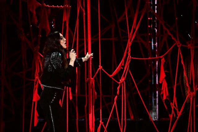 Swiss singer Veronica Fusaro, representing Switzerland with the song 'Alice', performs during the second semi-final of the Eurovision Song Contest 2026 (ESC) at Wiener Stadthalle in Vienna, Austria on May 14, 2026. (Photo by Tobias SCHWARZ / AFP)