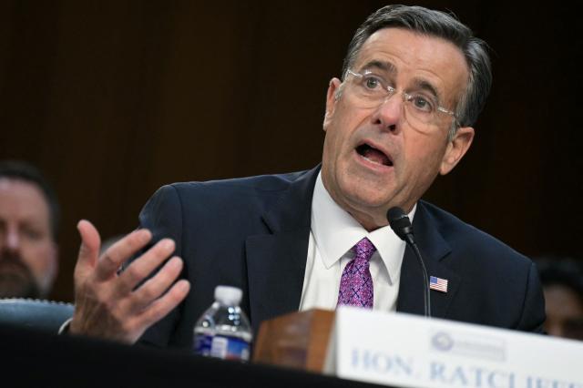(FILES) CIA Director John Ratcliffe testifies during a Senate Committee on Intelligence hearing to examine worldwide threats, on Capitol Hill in Washington, DC, on March 18, 2026. CIA Director John Ratcliffe met with Cuban officials in Havana on May 14, 2026, as a way to improve dialogue between the United States and the communist-run island, the Cuban government said. (Photo by Oliver Contreras / AFP)