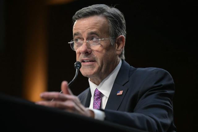 (FILES) CIA Director John Ratcliffe testifies during a Senate Committee on Intelligence hearing to examine worldwide threats, on Capitol Hill in Washington, DC, on March 18, 2026. CIA Director John Ratcliffe met with Cuban officials in Havana on May 14, 2026, as a way to improve dialogue between the United States and the communist-run island, the Cuban government said. (Photo by Oliver Contreras / AFP)