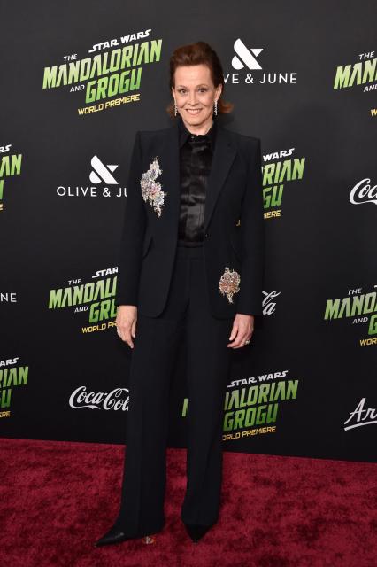 US actress Sigourney Weaver attends the world premiere of "Star Wars: The Mandalorian and Grogu" at the TCL Chinese Theatre in Los Angeles on May 14, 2026. (Photo by Chris Delmas / AFP)